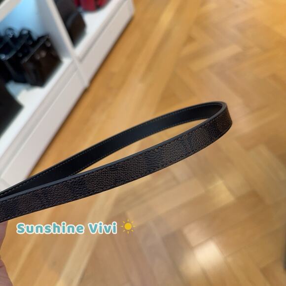 NWT Coach Roller Buckle Cut To Size Reversible Belt In Signature Canvas CCJ04 - Picture 3 of 7